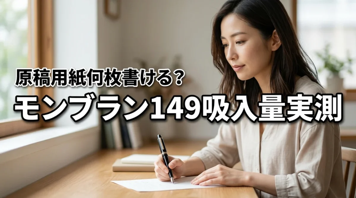 モンブラン 149の吸入量は何ml？1回の補充で何回分の原稿用紙が書けるか実測