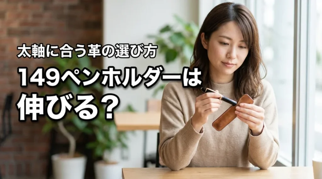 モンブラン149のペンホルダーは伸びる?太軸に合う革の経年変化と選び方