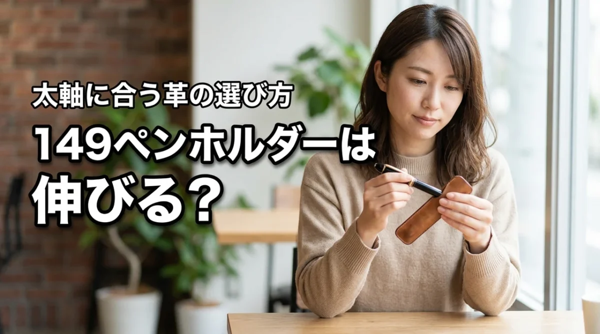 モンブラン149のペンホルダーは伸びる？太軸に合う革の経年変化と選び方
